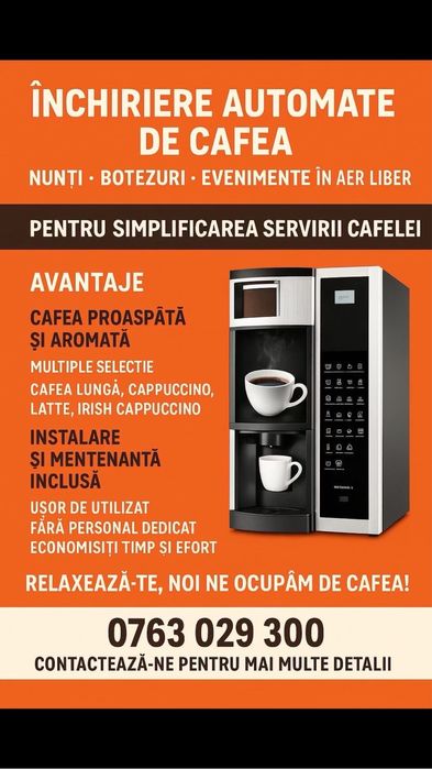 Reparatii aparate de cafea/Expresoare + instalam si inchiriem in locatia ta