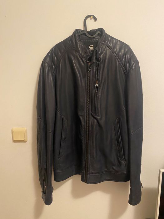 кожено яке плюс чифт дънки като подарък G star raw