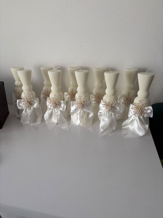 lumanari albe nunta botez