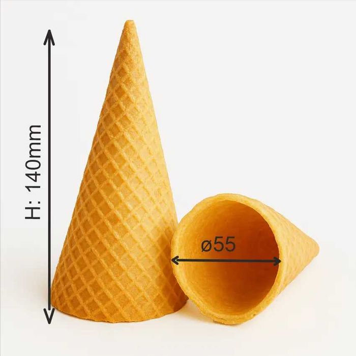 Захарни вафлени фунийки за сладолед Don Gelato | Среден и Голям Корнет