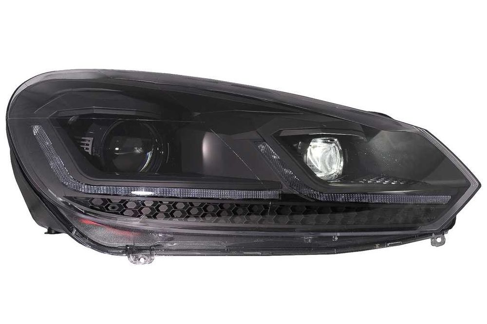Faruri LED VW Golf 6 - FULL BLACK - 7 facelift look - Semnal dinamic -