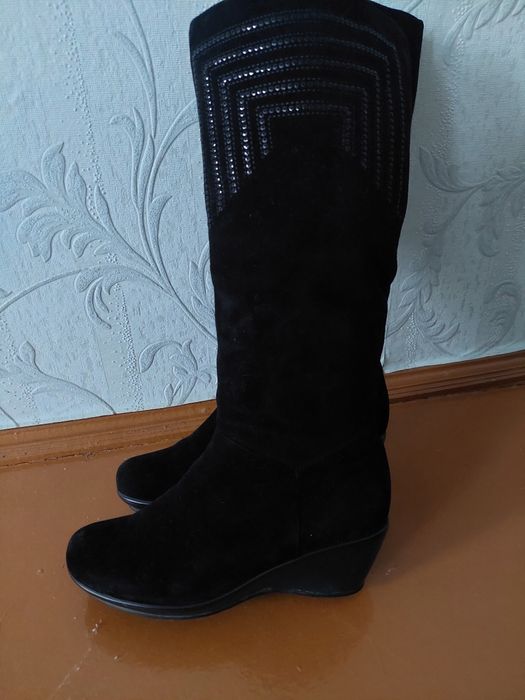 Сапоги зимние замшевые