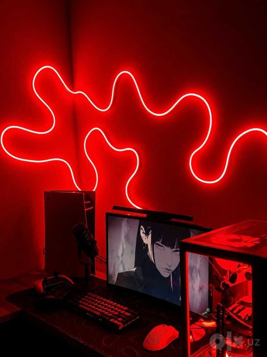 Гибкая неоновая LED лента на 220/12V (neon flex, подсветка метражная)