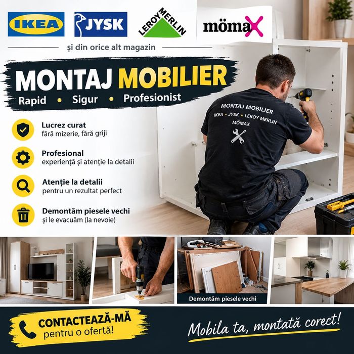 Montez Mobilă | IKEA, JYSK, Dedeman | Montaj la Domiciliu