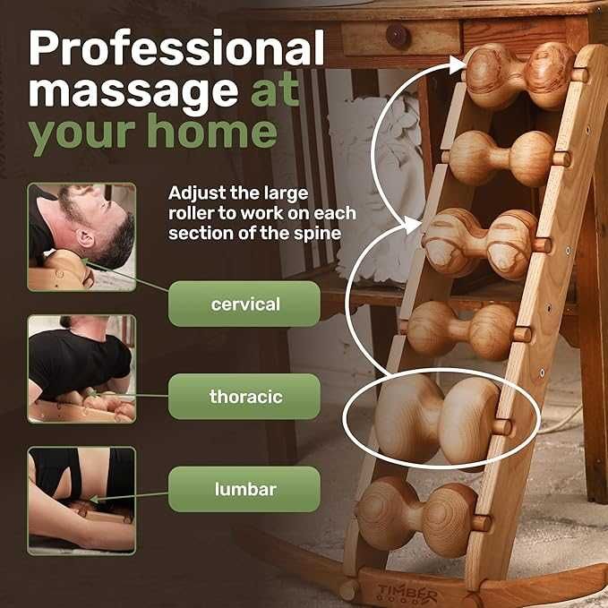 Нов 6-ролков масажор за гръб TIMBER Good – дъб, разопакованa