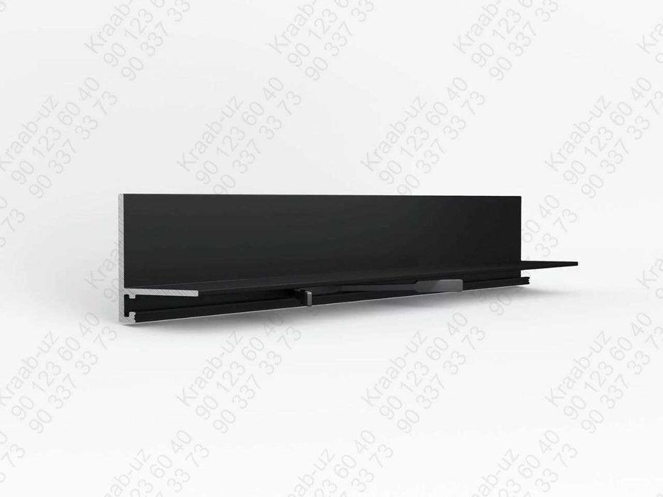 Микроплинтус L-образный  черный матовый алюминиевый