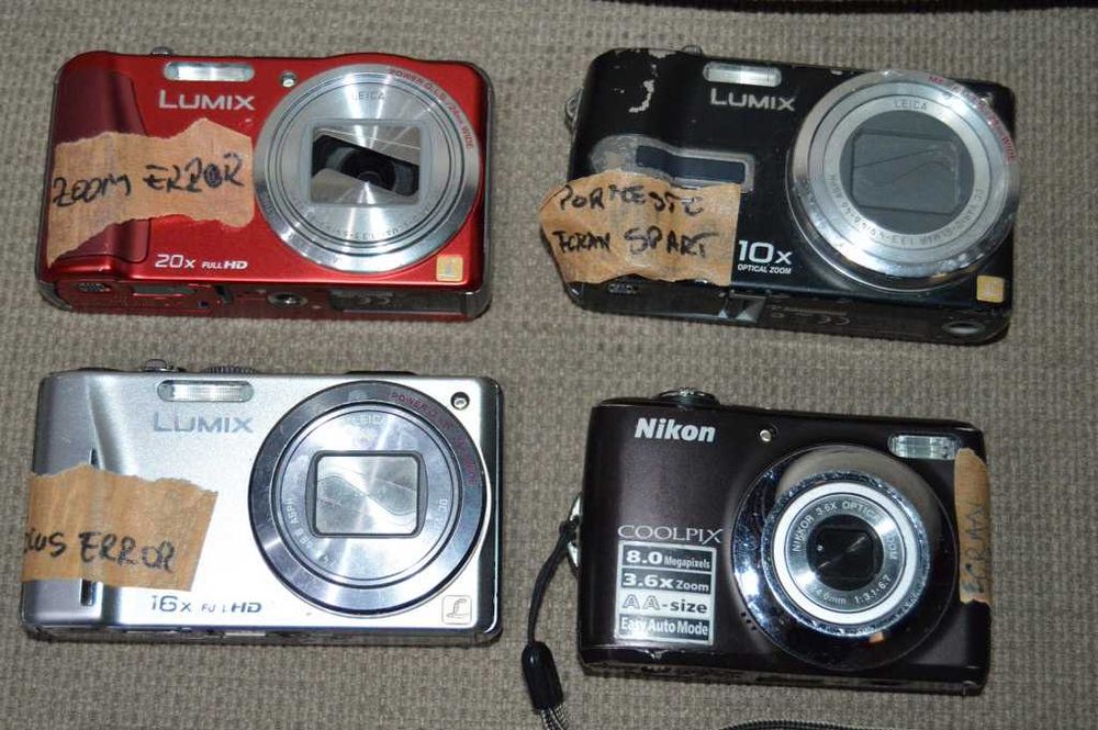 Pachet camere foto digitale defecte - Lumix Nikon Pentax Canon Samsung