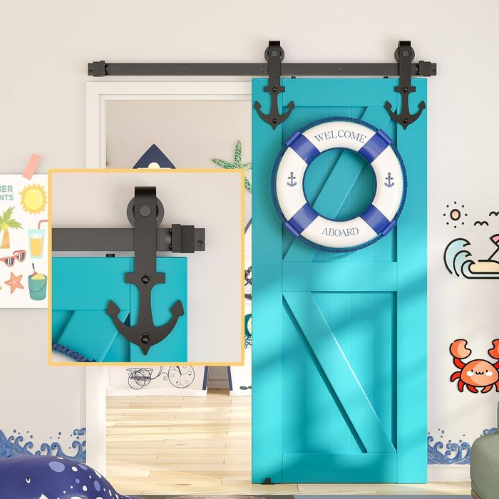 Sistem usa glisanta SKYSEN, 200 cm, otel carbon, design ancora