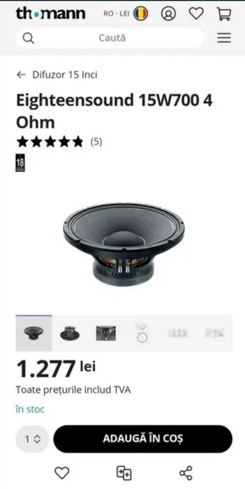 Boxa cu difuzor 18sound 15W700