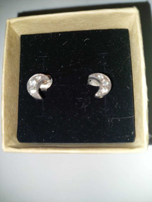 Cercei argint semilună cu strasuri MARCAȚI 925