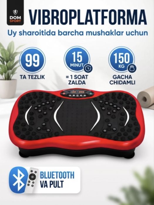 Vibroplatforma ozish uchun, fitness - vibrotrenajer, pult bilan