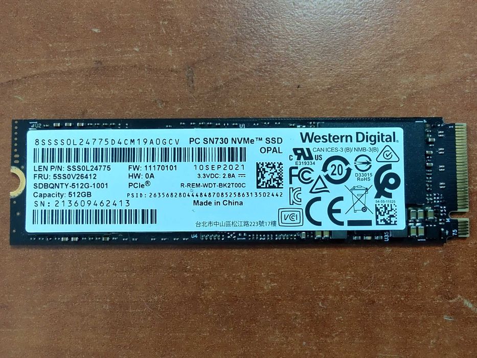SSD M.2 NVMe 512GB WD SanDisk PC SN730 high-speed laptop PC Western