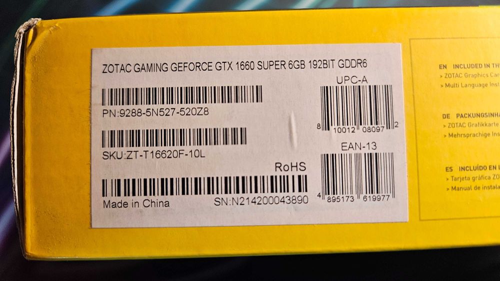 Продам Zotac Gaming GTX 1660 Super 6GB