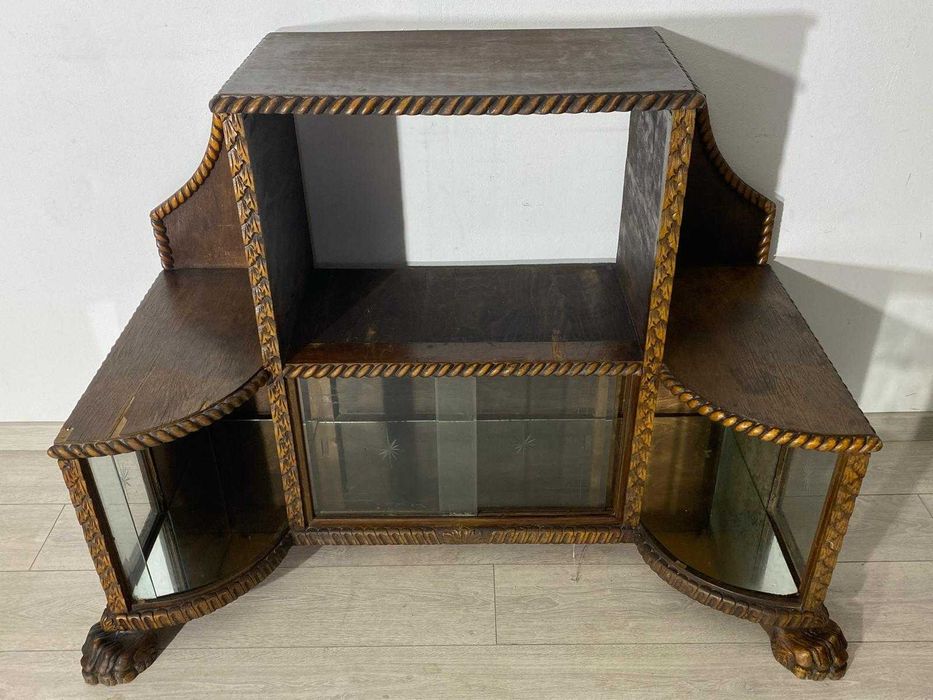 Dulap Vintage cu Vitrină, Comodă TV; Bibliotecă