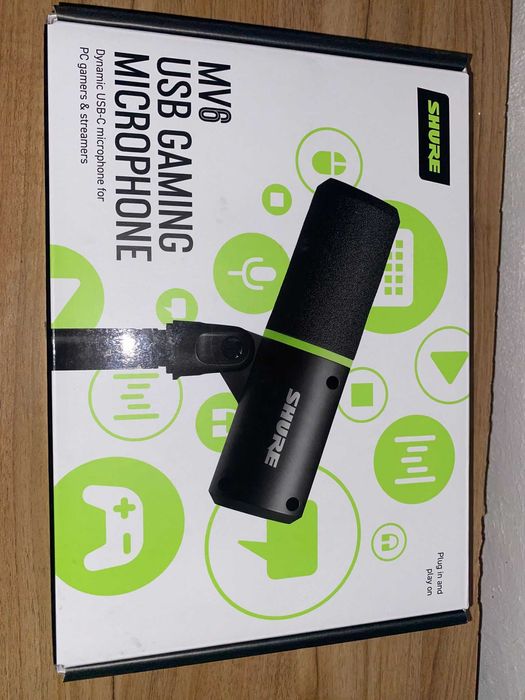 Shure MV6 Usb Speech Microphone for Gaming, Black