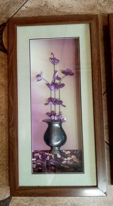 Картины 3 шт (Цветы под стеклом)