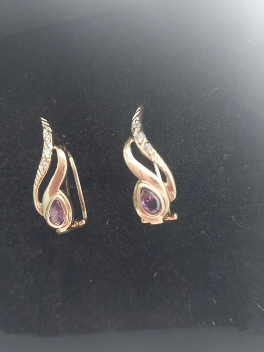 Златна висулка 18 кр. Бяло злато Цитрин