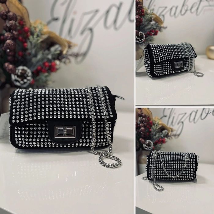 Чанта със сребърни камъни