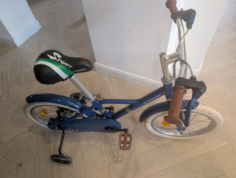 Bicicleta City 900 16'' albastru, roti ajutatoare, sezut spuma