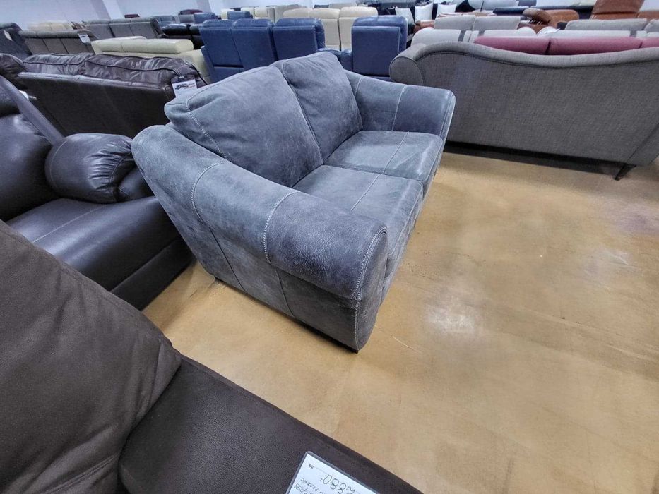 Сив кожен диван двойка "Galeria" - естествена кожа телешки бокс