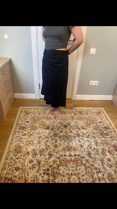 Кюлоты -юбка, хлопок, черный