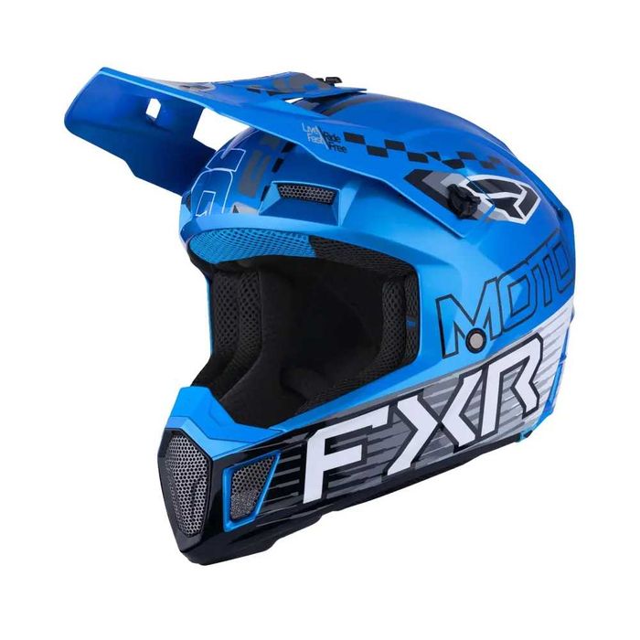 FXR Каска Clutch Race Div MX26 Blue/HiVis/Red