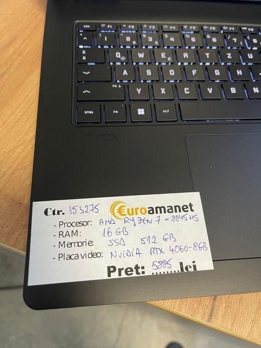 Laptop Gaming OMEN 17-db0277ng, Ryzen 7, RTX 4060 8GB -A-