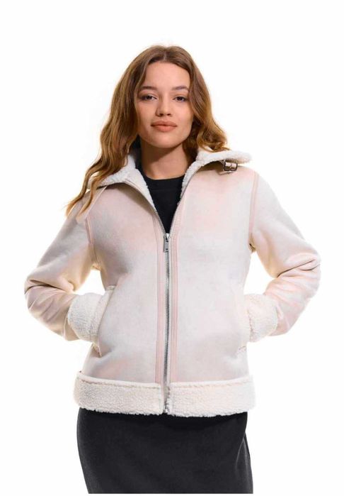 Ново яке от имитация на велур, Зимно яке с качулка, L размер