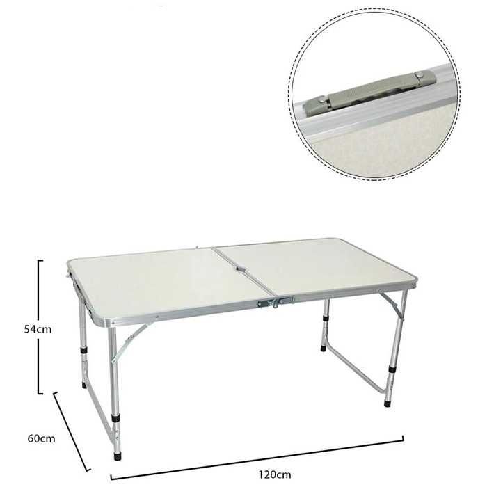 Сгъваема къмпинг маса 120x60см, Folding Picnic Table, Алуминиева