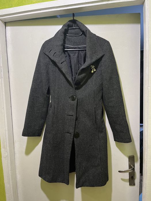 Палто дълго сиво, дамско палто