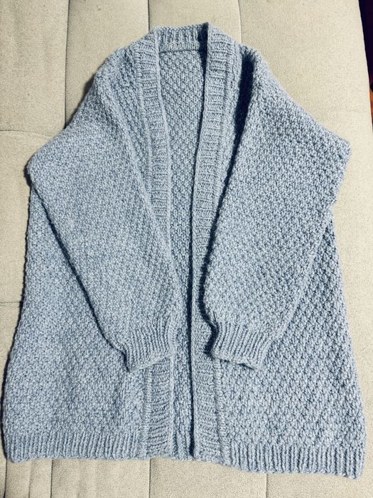 Вязаный кардиган голубой