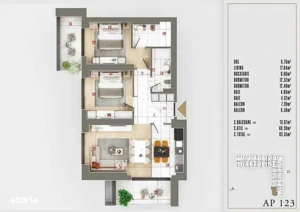 Mutare Rapida Apartament Premium 3 Camere Decomandat Sector 3 Deosebit — fotografia 3