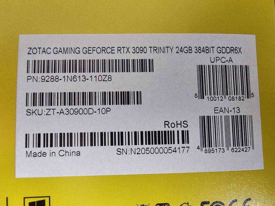 RTX3090 Zotac Gaming Trinity 384bit 24GB GDDR6X -  placa video nVidia