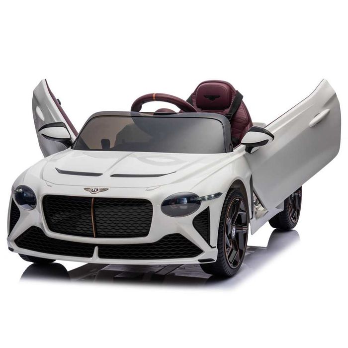 Masinuta electrica pentru copii Bentley Bacalar alba, Nr auto personalizat Cadou