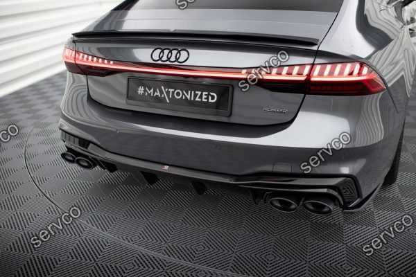 Prelungire difuzor bara spate plus imitatii evacuare finala Audi A7 C8 S-Line 2017- v4 - Maxton Design
