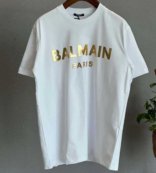 Balmain Унисекс тениска Овърсайз , S M L XL , къс ръкав маркова
