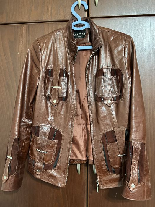 Пиджак кожаный женский