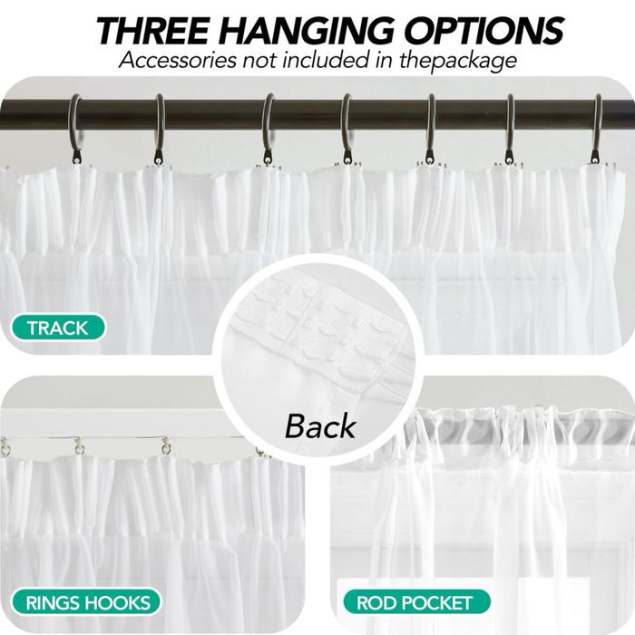 Perdea Voal Alba 220x200 cm cu Banda Fronsare