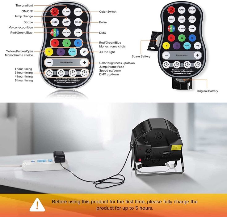 U`King 4PCS RGB Par LED батерии с чанта, безжична 36 LED сценична лампа с дистанционно управление