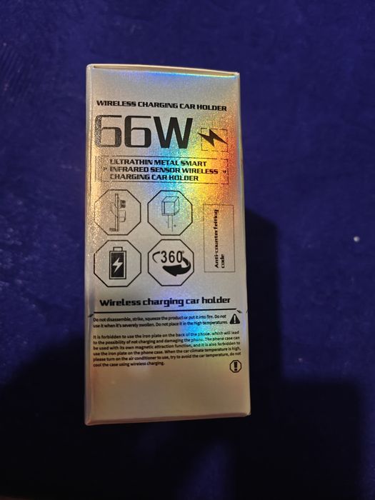 Suport auto pentru telefon cu wireless fast charging