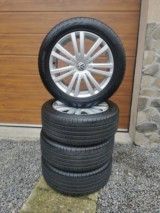 Jante originale Vw R17" cu cauciucuri noi de vară 225/50/17