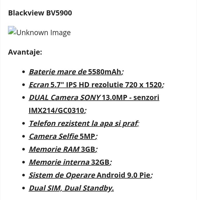 Smartphone BlackView BV5900 heavy-duty, rugged, outdoor