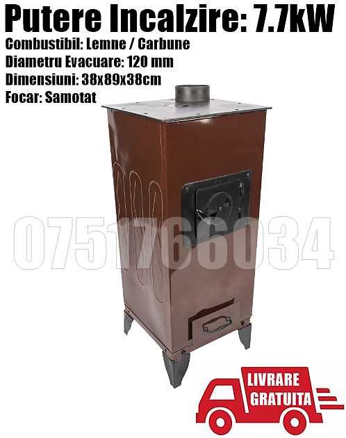 Godin Semineu Lemne Samotat 7.7kw Maro Camera Casa LivratGRATUIT AB