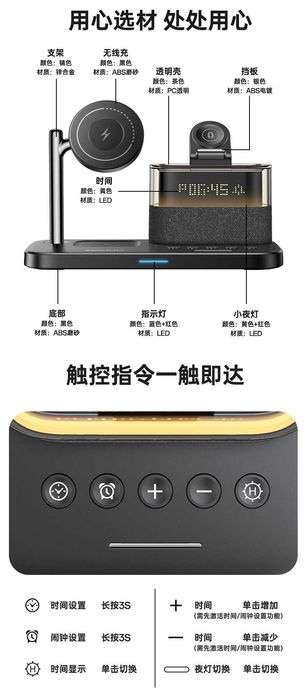 Yesido DS37 Док-станция 25W 6 в 1 PD20W iWatch AirPods iPhone 16 17