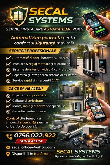 Automatizare pentru poarta ta. Soluții pentru orice tip de poarta !