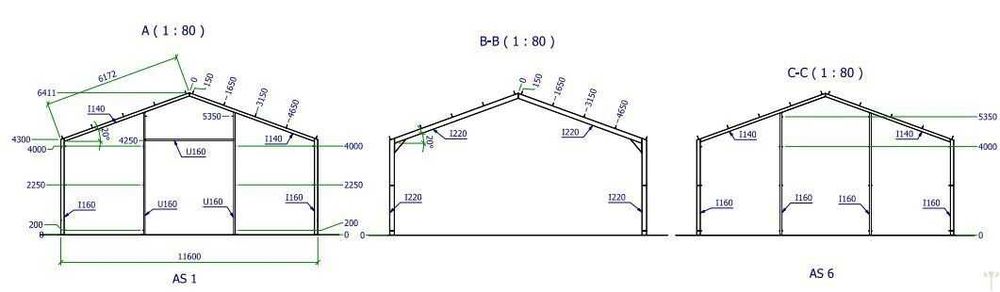 Structura metalica noua 11.60*25 m otel galvanizat