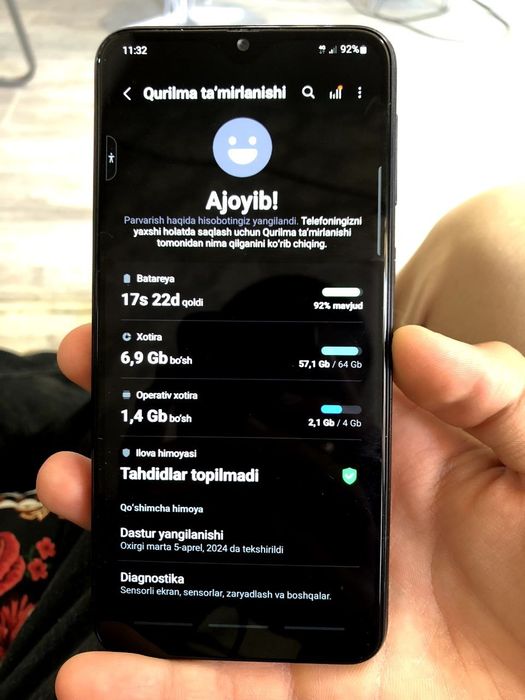 Samsung galaxy M21 birinchi qo'l