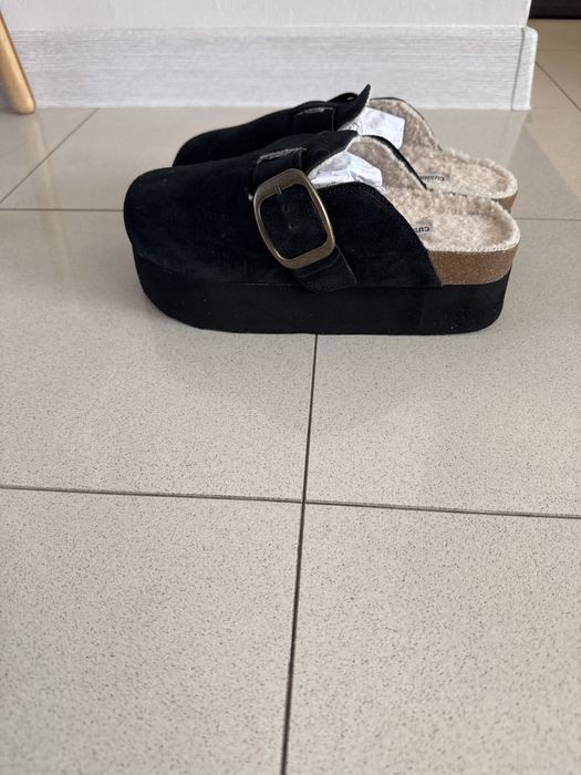 Чехли с мъхеста подплата - естествен велур - НОВИ!