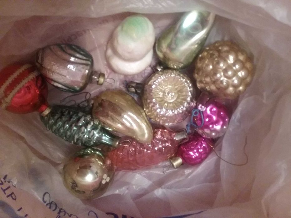 Советские стеклянные елочные игрушки