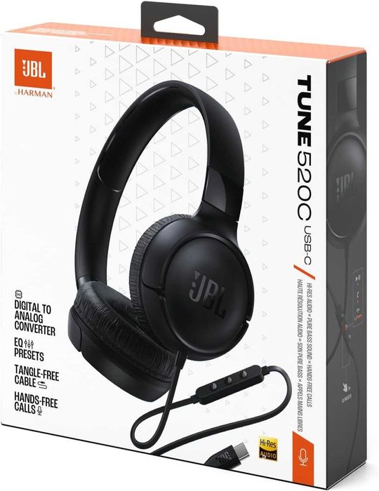 Слушалки JBL Headphones Tune 520C Black Нови неразпечатани